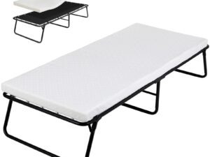 Klappbares Gästebett, kompakter, tragbarer und leichter Klappbettrahmen Matratze für Gästezimmer und Büro